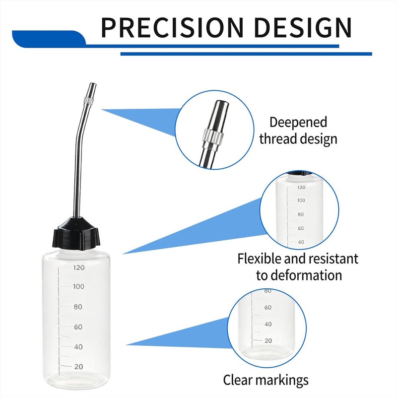 WHTCHSU 3 Pcs Needle Oiler (4 OZ), Precision Gun Oil Bottle, Medical Grade LDPE Oil Applicator with Extra Long 3.5 Inch Stainless Needle Tip – Easy to Use for Gun Oil, Crafts, Hinges, Sewing Machines and More - Image 4